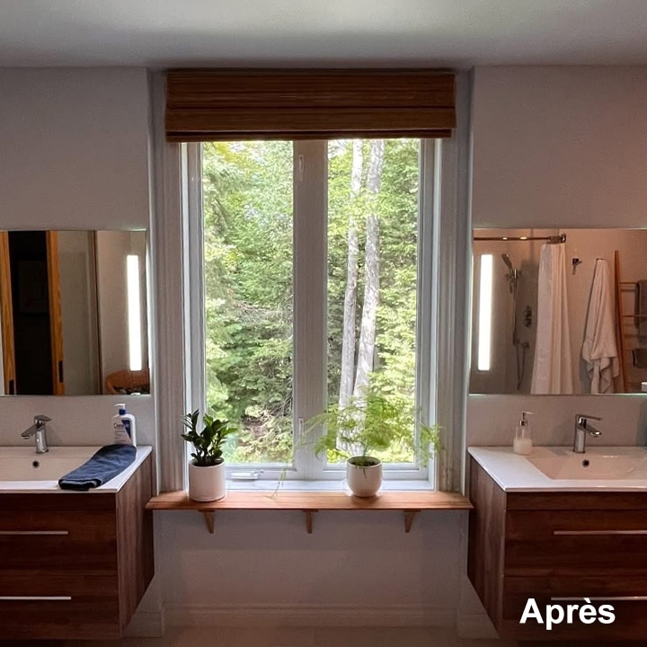 Après le remplacement de thermos sur une fenêtre par Vitrerie S Lagacé.